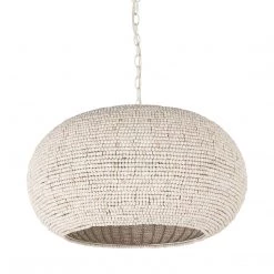 Mercana Lighting Thelma White-Washed Beaded Chandelier