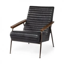 Mercana Seth Black Leather Chair Furniture