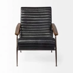 Mercana Seth Black Leather Chair Furniture