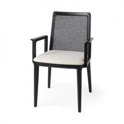 Mercana Arie Black Dining Arm Chair Furniture