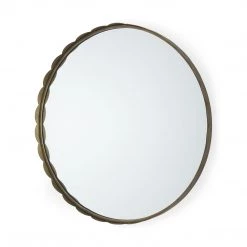 Mercana Gold Metal Scallop Edge Round Mirror New Arrivals
