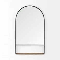 Mercana Colby Arched Mirror With Wooden Shelf New Arrivals