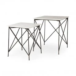 Mercana Lorlei Marble Side Tables