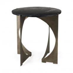 Mercana Reinhold Black Marble Side Table