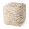 Mercana Cream & Beige Cotton Pouf