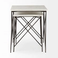 Mercana Lorlei Marble Side Tables