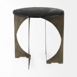 Mercana Reinhold Black Marble Side Table