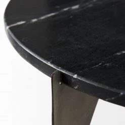 Mercana Reinhold Black Marble Side Table