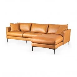 Mercana Como Leather Chaise Sectional Sofa
