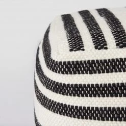Mercana New Arrivals Black & White Striped Pouf