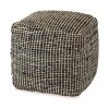 Mercana Charcoal Leather Jute Pouf New Arrivals