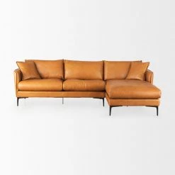 Mercana Como Leather Chaise Sectional Sofa