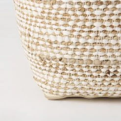 Mercana Cream & Beige Cotton Pouf