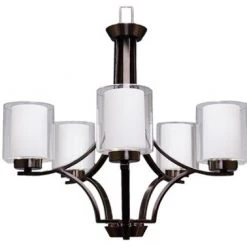 HOME Enhancements Lighting Saundra Matte Black 5 Light Chandelier