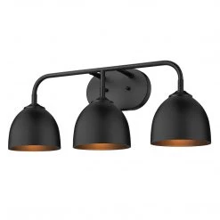 Golden Taylor Black/Black 3 Light Vanity Lighting