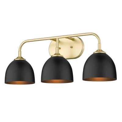 Golden Taylor Black/Gold 3 Light Vanity Lighting 4 Golden Taylor Black/Gold 3 Light Vanity Lighting