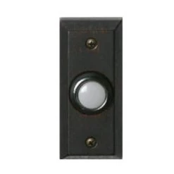 HOME Enhancements Matte Black Round Door Bell Button