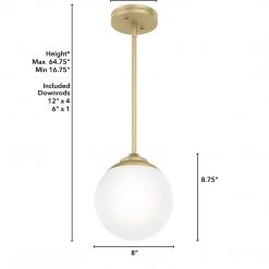 Hunter Audrey 1 Light Pendant In Brass
