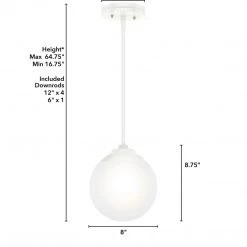 Hunter Lighting Audrey 1 Light Pendant In White