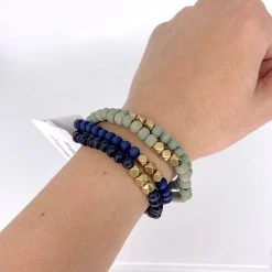 Soireeline Dark Neutral Wood Bead Bracelet Bundle Lifestyle