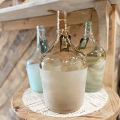 Blue Ocean Traders Decor Half Frosted Demijohn Vintage Bottle