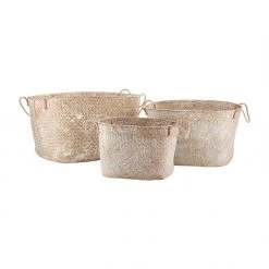 Mudpie Whitewash Seagrass Basket New Arrivals