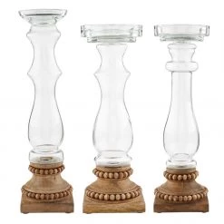 Mudpie Glass Beaded Candlestick