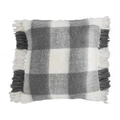 Mudpie Brushed Checked Pillow