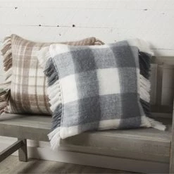 Mudpie Brushed Checked Pillow