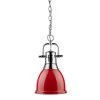 Golden Lighting Dunbar Small Red Pendant Light 2 Golden Lighting Dunbar Small Red Pendant Light