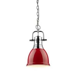 Golden Lighting Dunbar Small Red Pendant Light