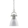 Golden Lighting Dunbar Small White Pendant Light