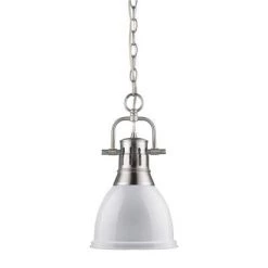 Golden Lighting Dunbar Small White Pendant Light