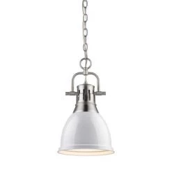Golden Lighting Dunbar Small White Pendant Light