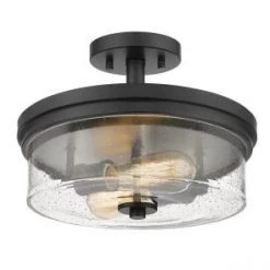 Z-Lite Lighting Bryant 2 Light Black Semi Flush