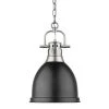 Golden Lighting Dunbar Small Black Pendant Light
