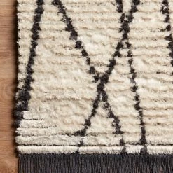 Loloi Rugs Alice Rug Cream/Charcoal Cross Line