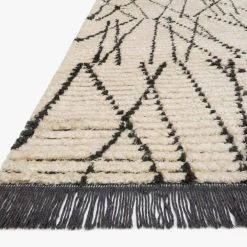 Loloi Rugs Alice Rug Cream/Charcoal Cross Line