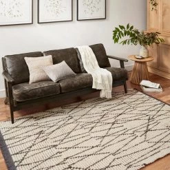 Loloi Rugs Alice Rug Cream/Charcoal Cross Line