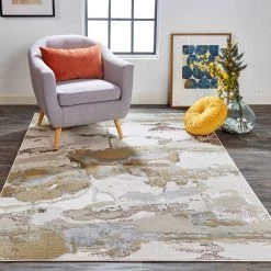 Feizy Aura Gold/Gray Rug