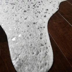Loloi Rugs Bryce Faux Cow Hide Rug Grey/Silver