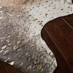 Loloi Bryce Faux Cow Hide Rug Mocha / Gold Rugs