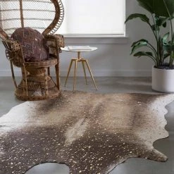 Loloi Bryce Faux Cow Hide Rug Mocha / Gold Rugs