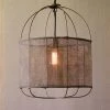 Kalalou Drum Pendant Light With Fabric Shade
