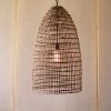 Kalalou Woven Cane Dome Pendant