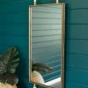 Kalalou Antique Brass Hanging Mirror With Rope Detail Decor