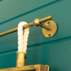 Kalalou Antique Brass Hanging Mirror With Rope Detail Decor