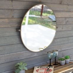 Kalalou Decor Tilted Round Mirror