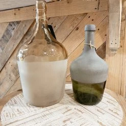 Blue Ocean Traders Decor Half Frosted Demijohn Vintage Bottle