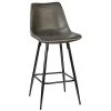 Dovetail Accent Chairs Grey Leather Counter Stool Set Of 2